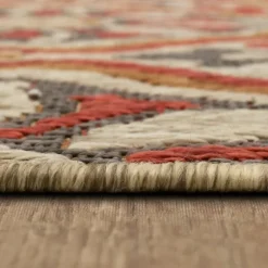 Rust Boho Ikat Indoor/Outdoor Area Rug, 5X7-Kirkland's Home Cheap