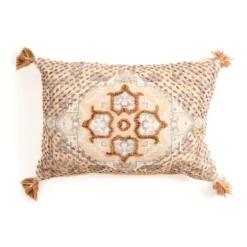 Rust Embroidered Medallion Lumbar Pillow-Kirkland's Home Store
