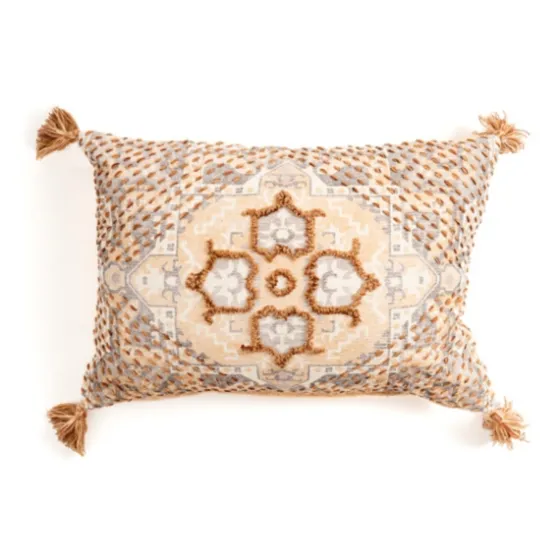 Rust Embroidered Medallion Lumbar Pillow-Kirkland's Home Store