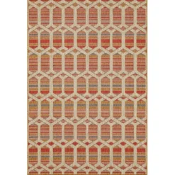 Rust Geo Ikat Outdoor Area Rug, 5X7-Kirkland's Home New