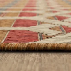 Rust Geo Ikat Outdoor Area Rug, 5X7-Kirkland's Home New