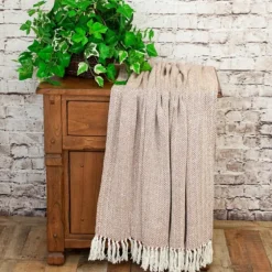 Rust Hand Loomed Herringbone Throw-Kirkland's Home Fashion
