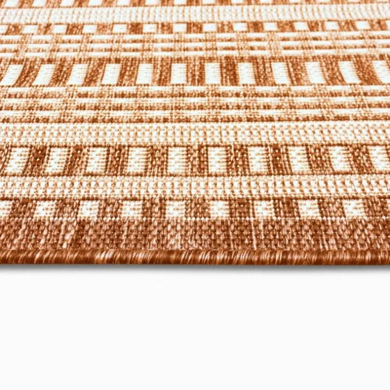Rust Linear Macy Indoor/Outdoor Area Rug, 4X7-Kirkland's Home Cheap
