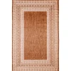 Rust Linear Macy Indoor/Outdoor Area Rug, 7X9-Kirkland's Home Outlet