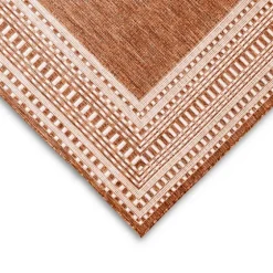 Rust Linear Macy Indoor/Outdoor Area Rug, 7X9-Kirkland's Home Outlet