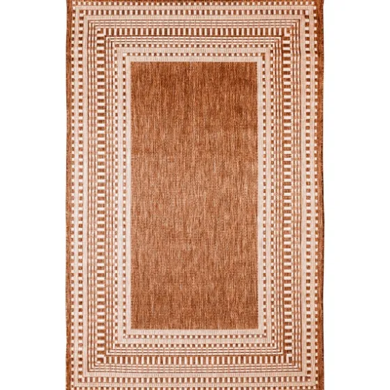 Rust Linear Macy Indoor/Outdoor Area Rug, 6X9-Kirkland's Home Sale