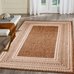 Rust Linear Macy Indoor/Outdoor Area Rug, 6X9-Kirkland's Home Sale