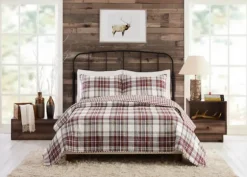 Rust Plaid Camden Full/Queen 3-Pc. Quilt Set-Kirkland's Home Sale