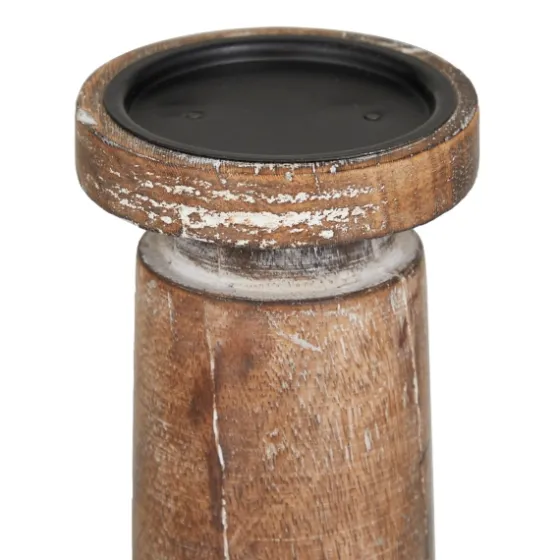 Rust Rustic Mango Wood 3-Pc. Candle Holder Set-Kirkland's Home New