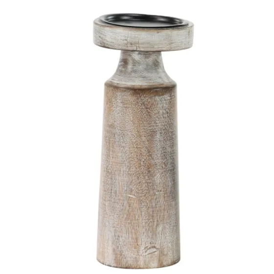 Rust Rustic Mango Wood 3-Pc. Candle Holder Set-Kirkland's Home New