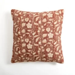 Rust Stitched Blossoms Pillow-Kirkland's Home Store