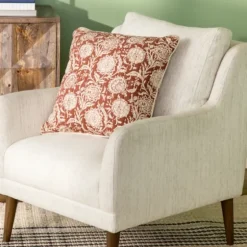 Rust Stitched Blossoms Pillow-Kirkland's Home Store