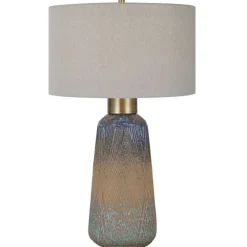 Rusted Blue Embossed Ceramic Table Lamp-Kirkland's Home Store