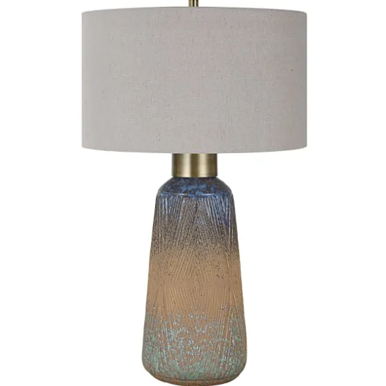Rusted Blue Embossed Ceramic Table Lamp-Kirkland's Home Store