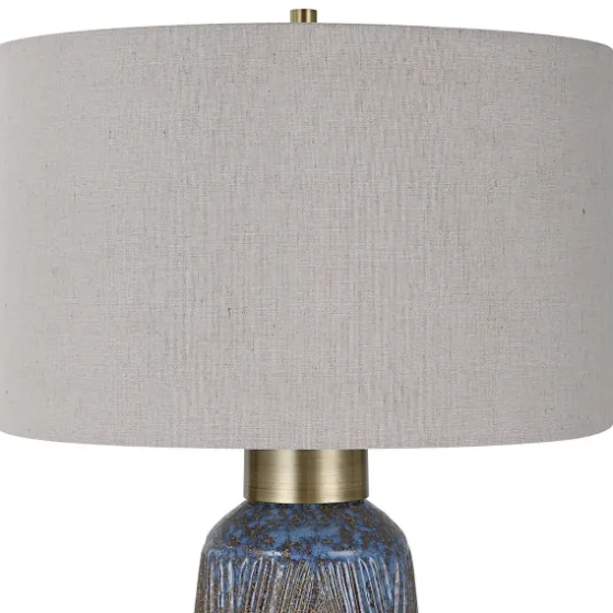 Rusted Blue Embossed Ceramic Table Lamp-Kirkland's Home Store
