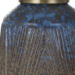 Rusted Blue Embossed Ceramic Table Lamp-Kirkland's Home Store