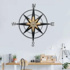 Rusted Metal Compass Wall Plaque-Kirkland's Home Outlet
