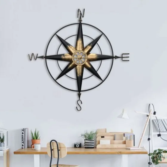 Rusted Metal Compass Wall Plaque-Kirkland's Home Outlet