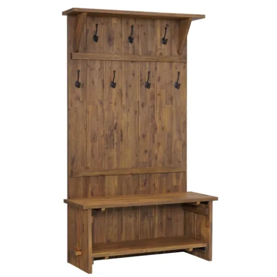 Rustic Acacia Wood Hall Tree-Kirkland's Home Online