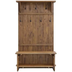 Rustic Acacia Wood Hall Tree-Kirkland's Home Online