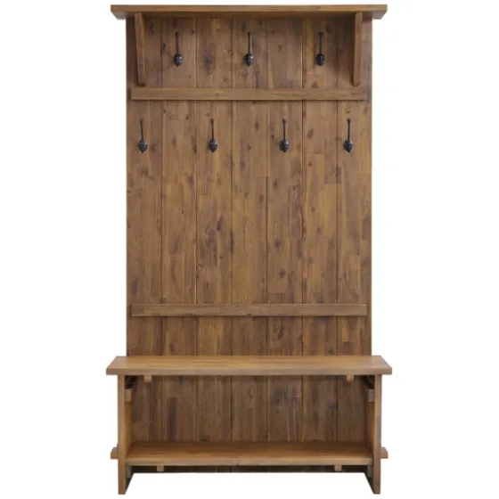 Rustic Acacia Wood Hall Tree-Kirkland's Home Online