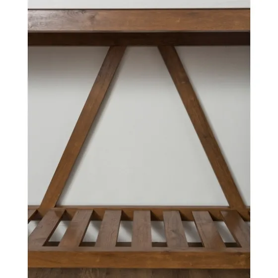 Rustic A-Frame Marble And Walnut Console Table-Kirkland's Home Clearance
