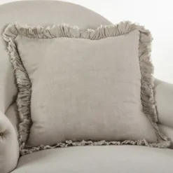 Rustic Beige Ruffled Edge Throw Pillow-Kirkland's Home Online