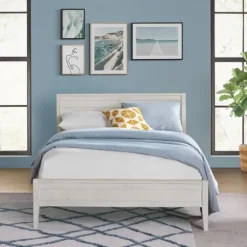 Rustic Eggshell Wood Panel Full Bed Frame-Kirkland's Home Sale