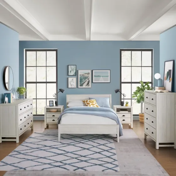 Rustic Eggshell Wood Panel Full Bed Frame-Kirkland's Home Sale