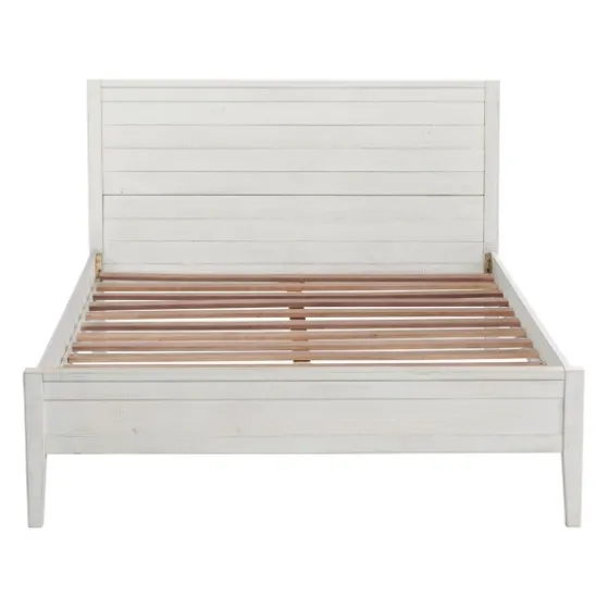 Rustic Eggshell Wood Panel Full Bed Frame-Kirkland's Home Sale