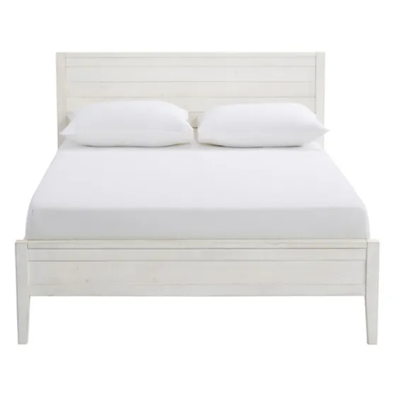 Rustic Eggshell Wood Panel Full Bed Frame-Kirkland's Home Sale