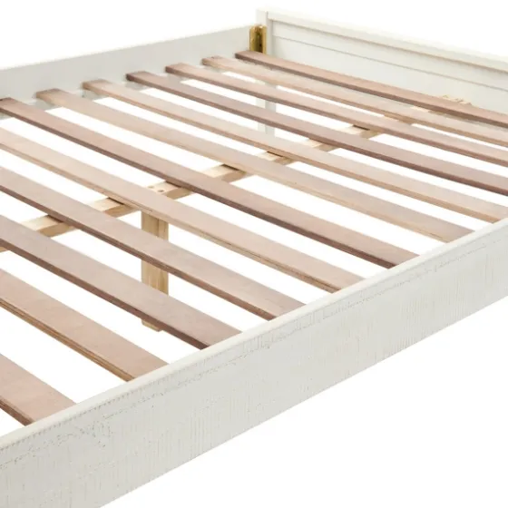Rustic Eggshell Wood Panel Full Bed Frame-Kirkland's Home Sale