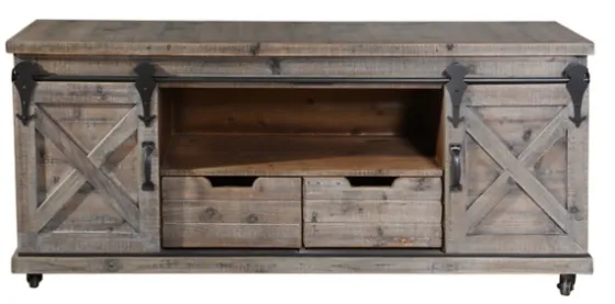 Rustic Fir Wood Barn Door Tv Stand-Kirkland's Home Sale