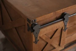 Rustic Fir Wood Rolling Barn Door Coffee Table-Kirkland's Home Flash Sale