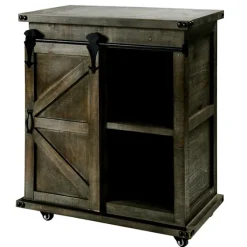 Rustic Fir Wood Rolling Barn Door Cabinet-Kirkland's Home Store