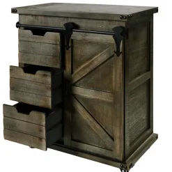 Rustic Fir Wood Rolling Barn Door Cabinet-Kirkland's Home Store