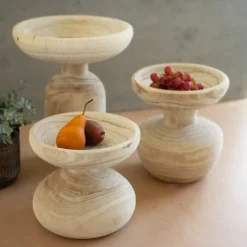Rustic Forest Hand Turned 3-Pc. Pedestal Bowls-Kirkland's Home Outlet