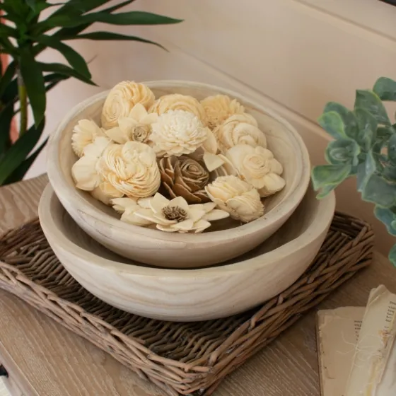 Rustic Forest Ivory Hand Carved 2-Pc. Bowl Set-Kirkland's Home Best