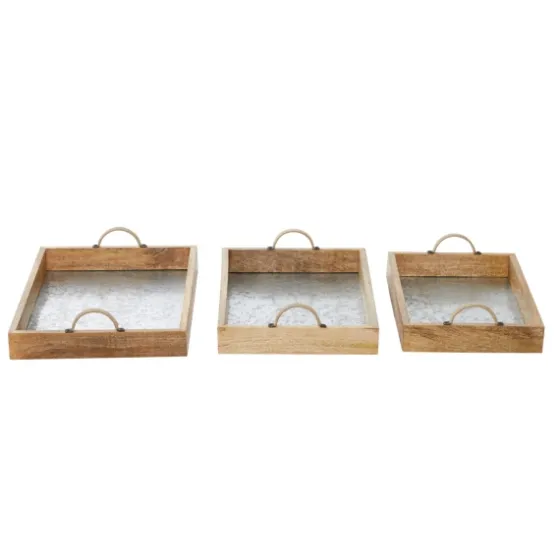 Rustic Galvanized 3-Pc. Decorative Tray Set-Kirkland's Home Best