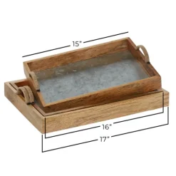 Rustic Galvanized 3-Pc. Decorative Tray Set-Kirkland's Home Best