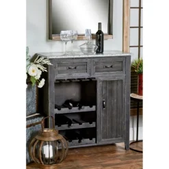 Rustic Galvanized Top Wine Cabinet-Kirkland's Home Hot