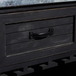 Rustic Galvanized Top Wine Cabinet-Kirkland's Home Hot