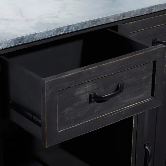Rustic Galvanized Top Wine Cabinet-Kirkland's Home Hot