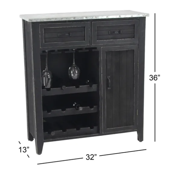Rustic Galvanized Top Wine Cabinet-Kirkland's Home Hot