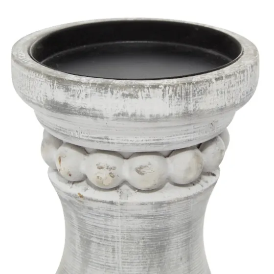 Rustic Gray Carved 3-Pc. Candle Holder Set-Kirkland's Home Hot