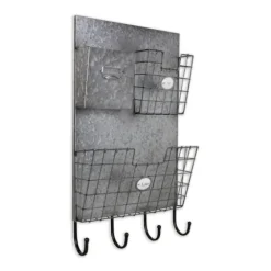 Rustic Gray Metal Wall Organizer-Kirkland's Home Fashion