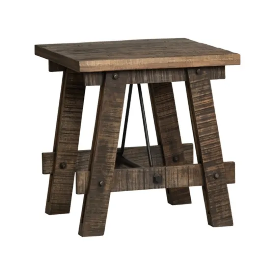 Rustic Mango Wood And Iron Side Table-Kirkland's Home Store