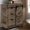 Rustic Natural Fir Wood Rolling Barn Door Cabinet-Kirkland's Home Fashion