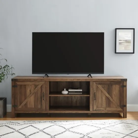 Rustic Oak Barn Door Tv Stand-Kirkland's Home Hot