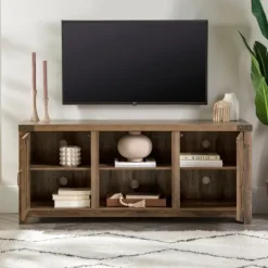 Rustic Oak Barn Doors Tv Stand-Kirkland's Home Hot